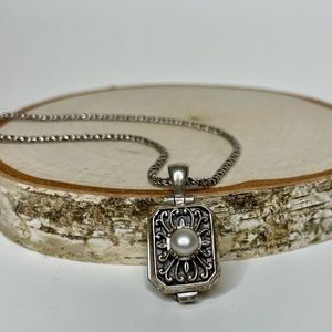 Anatoli Sterling Silver Pearl Locket Necklace